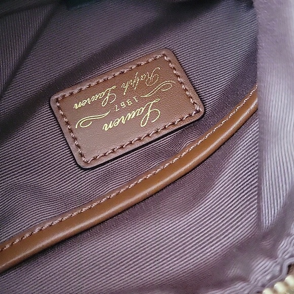 Lauren Ralph Lauren Red Brown Handbag Purse Logo Horseshoes - Picture 8 of 13